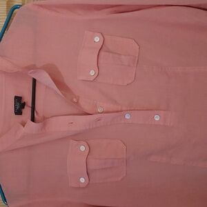 Talbots Petite Salmon/pink blouse